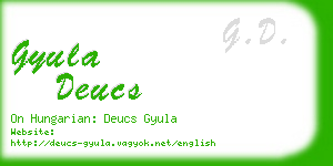gyula deucs business card